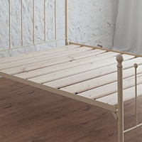 grace ivory iron bed with slatted base