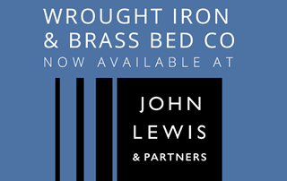 wrought iron and brass bed x john lewis logo