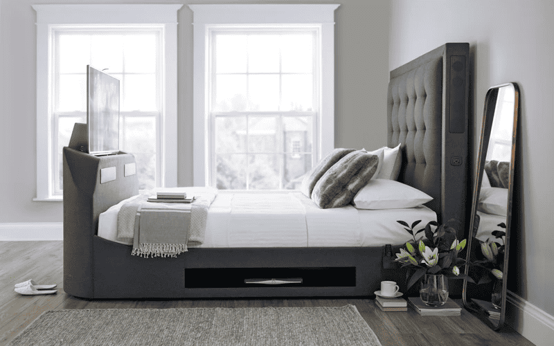 Large upholstered TV bed