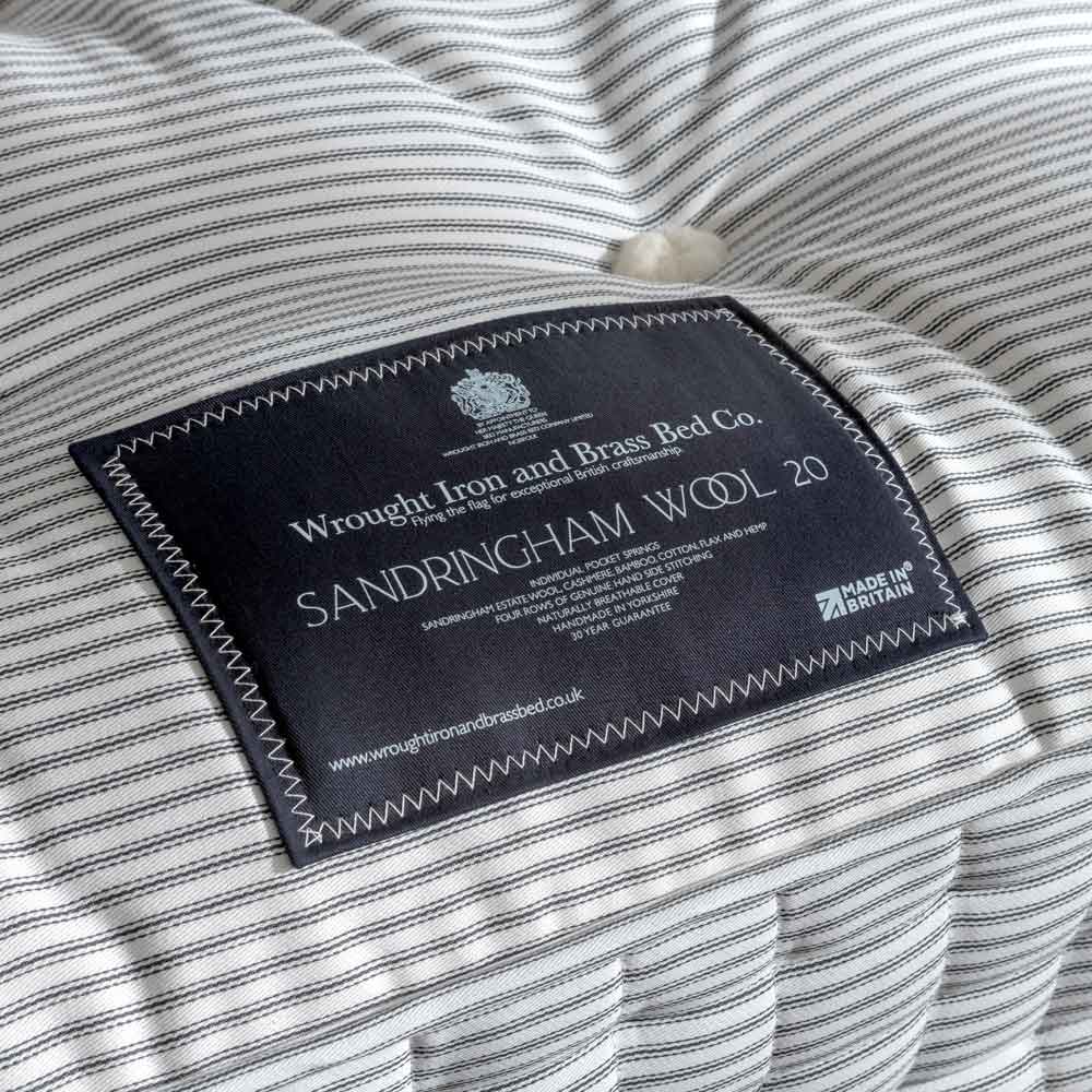 Sandringham wool mattress label